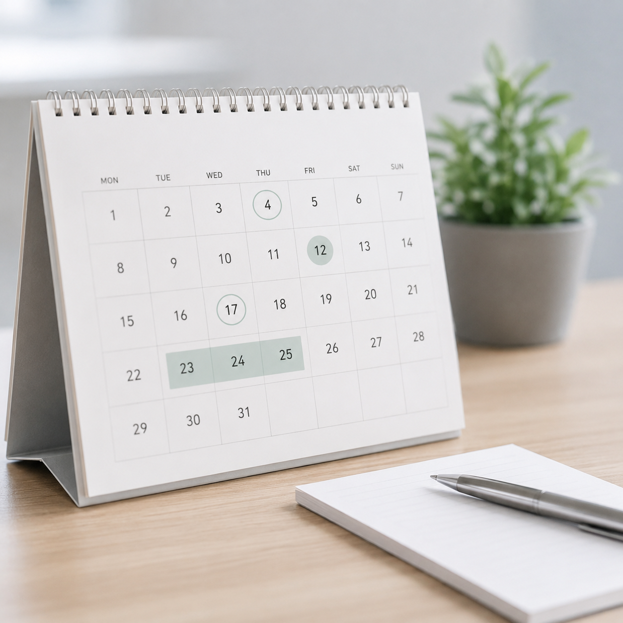Flexible Hire Calendar Imagery